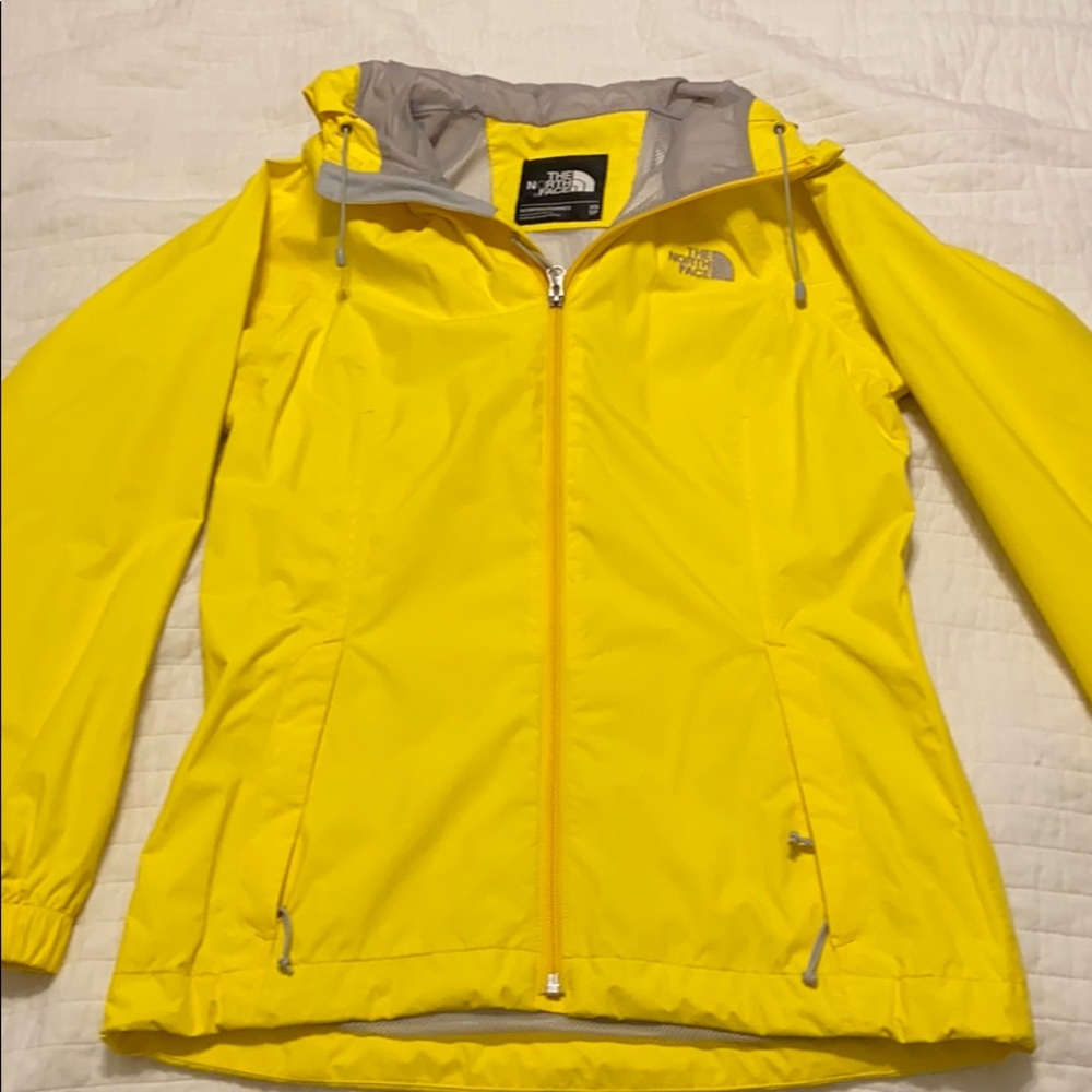 The North Face Yellow Hooded Rain Jacket